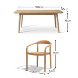 Elowen 6 Seater Wooden Garden Dining Set with Sasha Chairs - Laura James