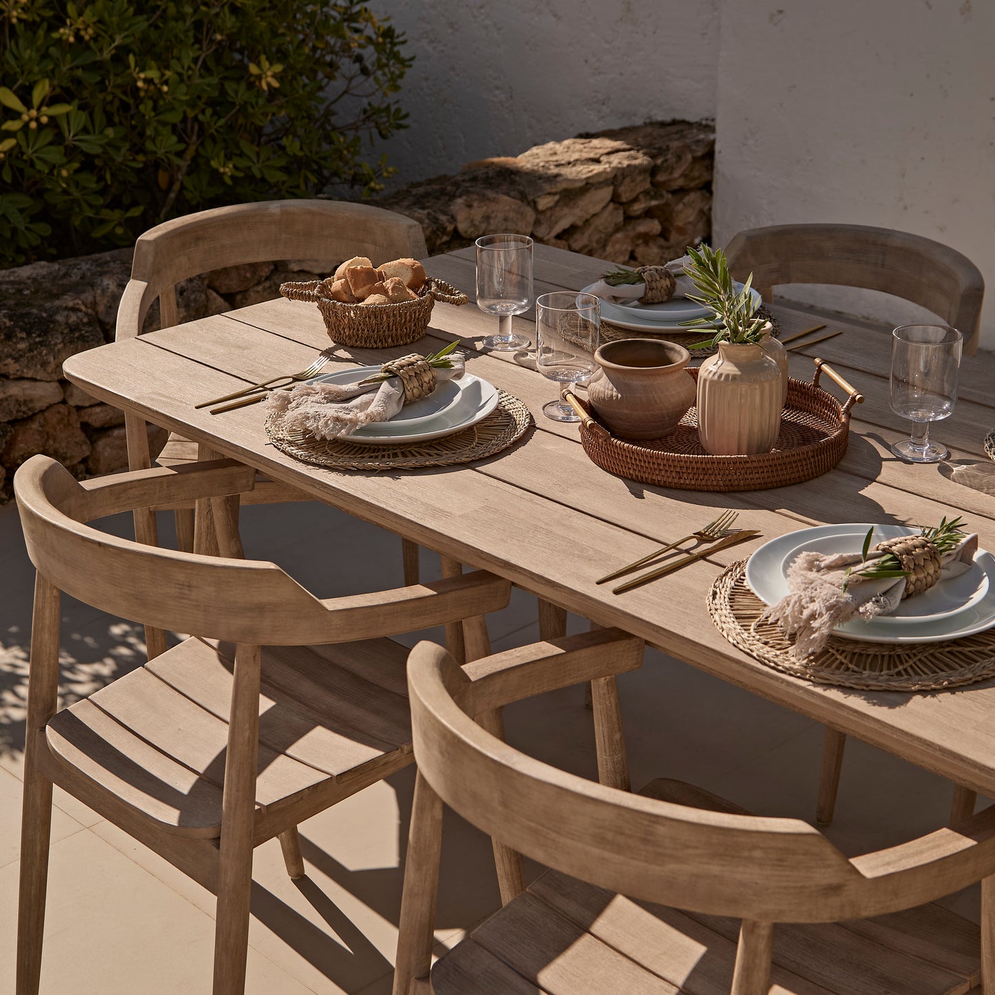 Elowen 6 Seater Wooden Garden Dining Set with Elowen Chairs - Laura James