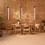 Elowen 6 Seater Wooden Garden Dining Set with Sasha Chairs - Laura James