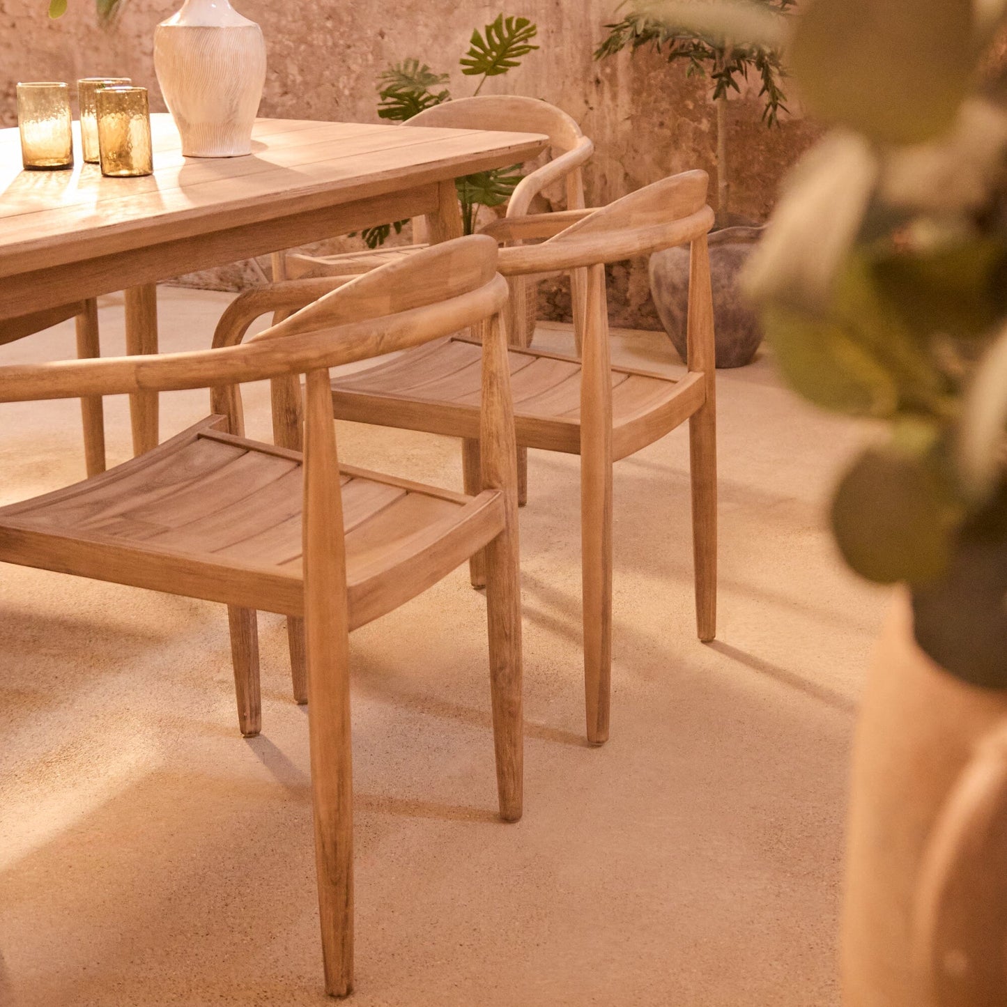 Elowen 6 Seater Wooden Garden Dining Set with Sasha Chairs - Laura James