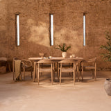 Elowen 6 Seater Wooden Garden Dining Set with Sasha Chairs - Sand Rope - Laura James