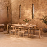 Elowen 6 Seater Wooden Garden Dining Set with Sasha Chairs - Sand Rope - Laura James