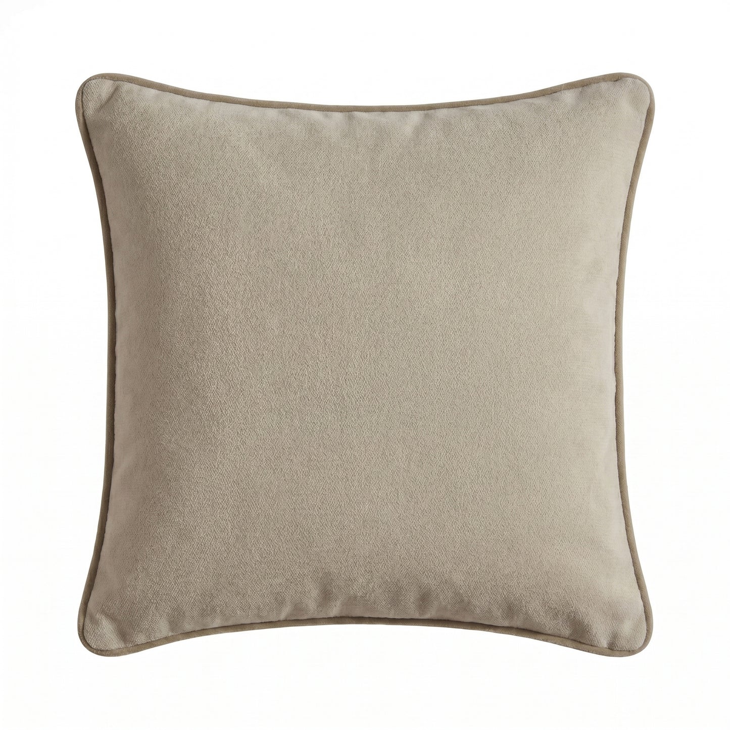 Elsham 45x45cm Scatter Cushion Cover - Ivory with Clay Velvet Piping - Laura James 