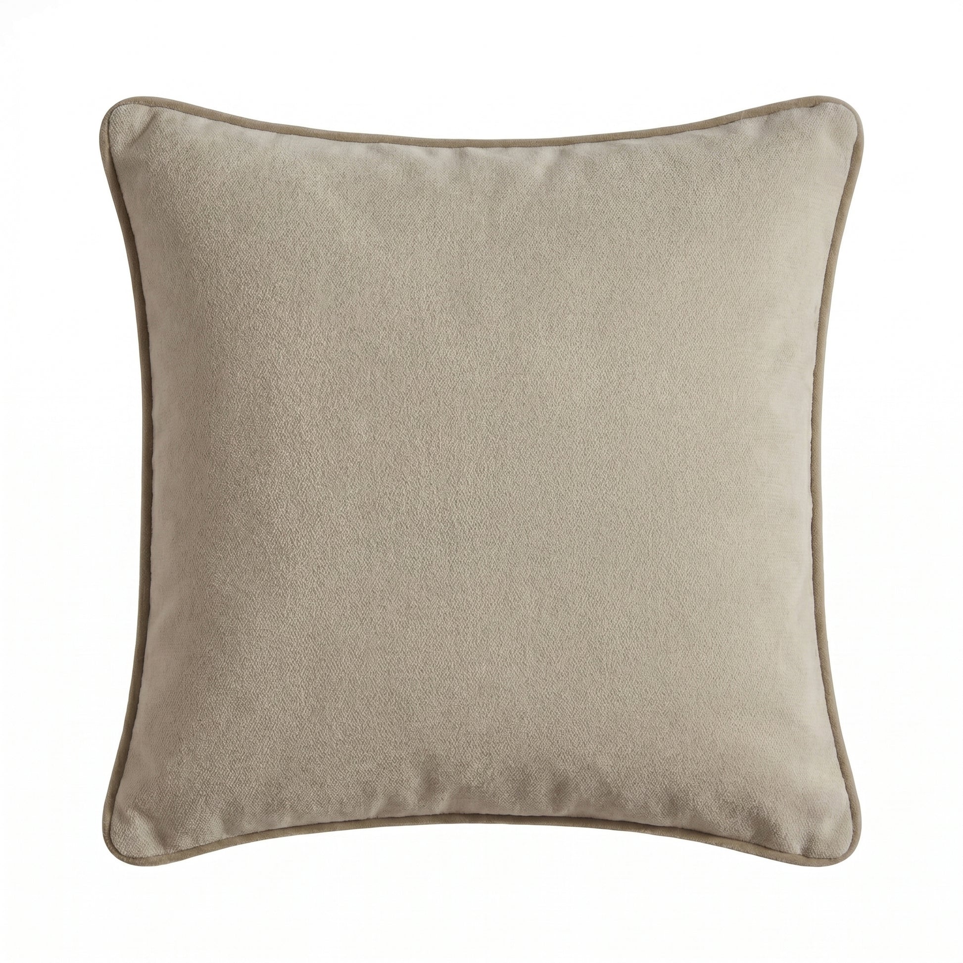 Elsham 45x45cm Scatter Cushion Cover - Ivory with Clay Velvet Piping - Laura James 