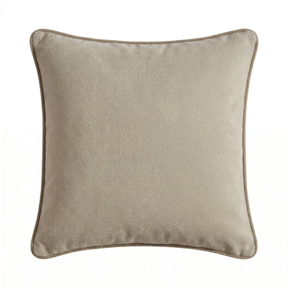 Elsham 45x45cm Scatter Cushion Cover - Ivory with Clay Velvet Piping - Laura James 
