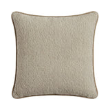 Elsham 45x45cm Scatter Cushion Cover - Light Beige Boucle with Clay Velvet Piping - Laura James 