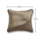 Elsham 45x45cm Scatter Cushion Cover - Soft Beige with Driftwood Velvet Piping - Laura James