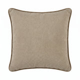Elsham 45x45cm Scatter Cushion Cover - Soft Beige with Driftwood Velvet Piping - Laura James 