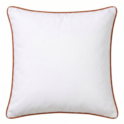 Elsham 45x45cm Velvet Trim Cushion Cover - Burnt Orange - Laura James 