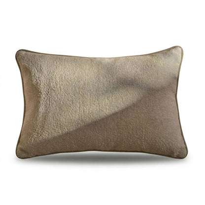 Elsham 35x55cm Scatter Cushion Cover - Light Beige Boucle with Clay Velvet Piping - Laura James