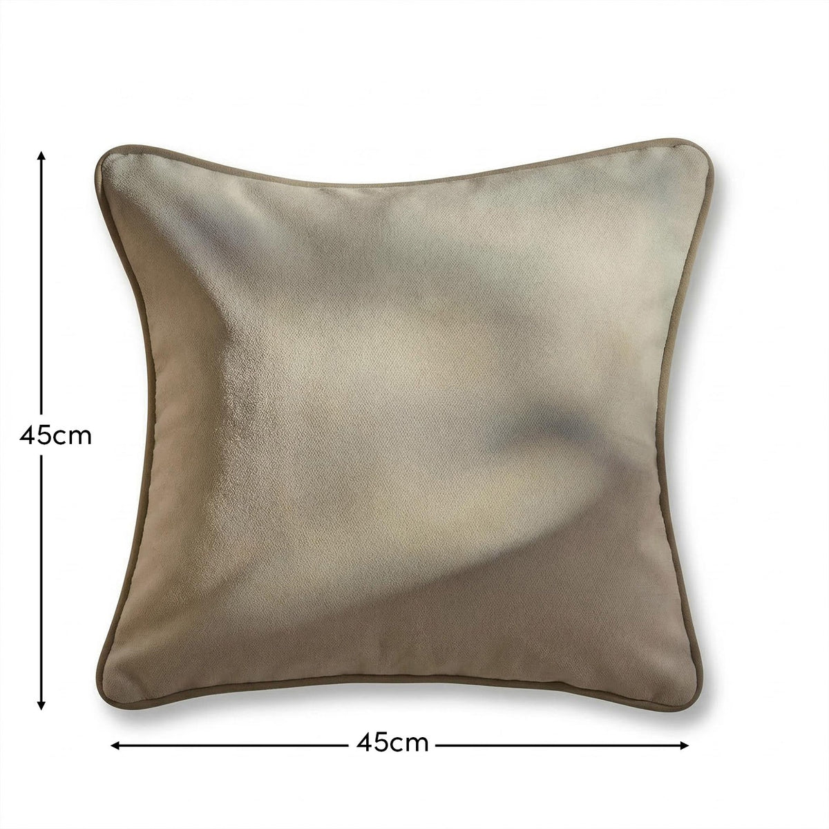 Elsham 45x45cm Scatter Cushion Cover - Ivory with Clay Velvet Piping - Laura James