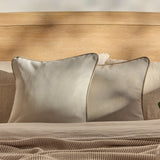 Elsham 45x45cm Scatter Cushion Cover - Ivory with Clay Velvet Piping - Laura James