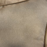 Elsham 45x45cm Scatter Cushion Cover -  Soft Beige with Driftwood Velvet Piping - Laura James