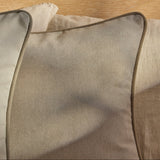 Elsham 45x45cm Scatter Cushion Cover -  Soft Beige with Driftwood Velvet Piping - Laura James