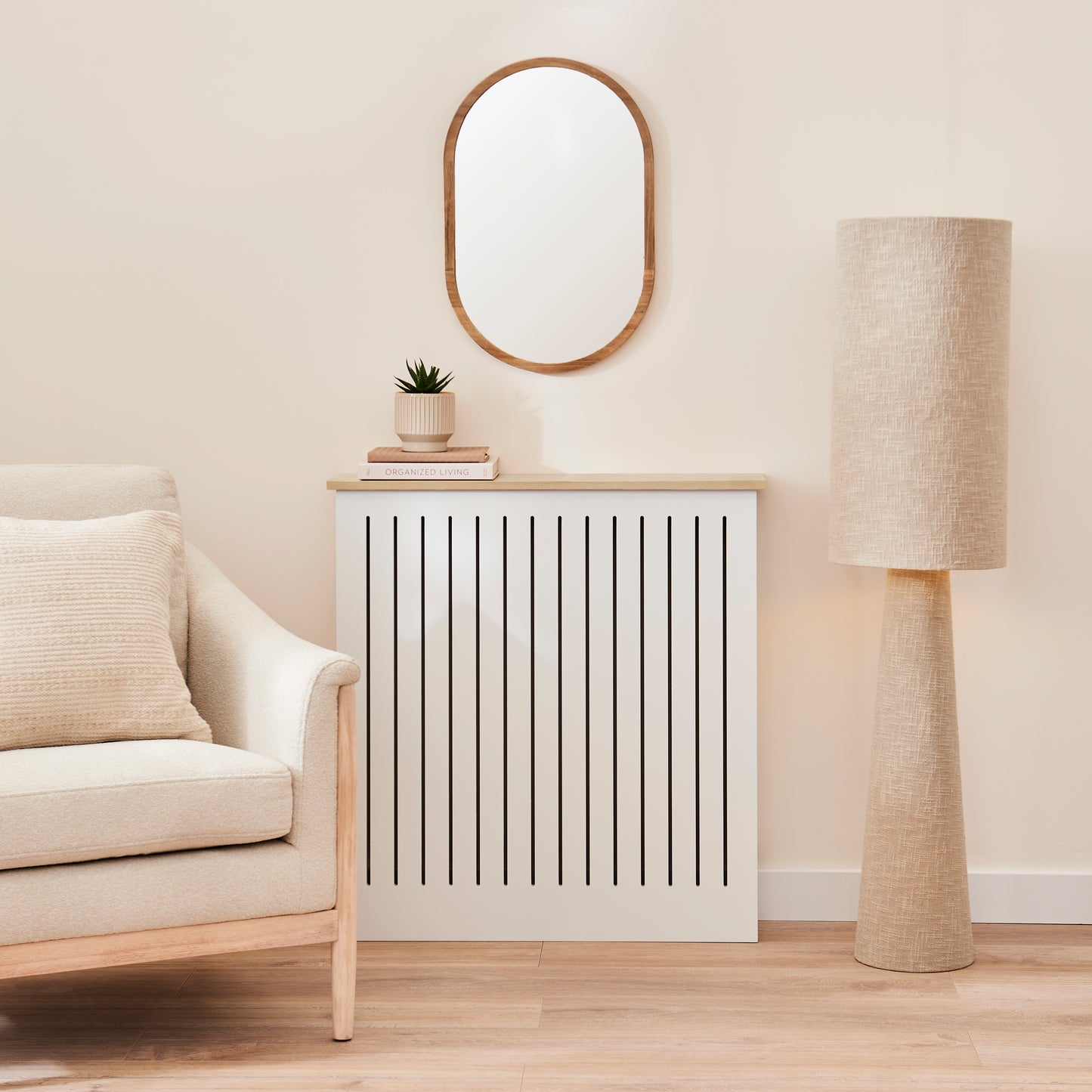 Elspeth Small Radiator Cover - Whitewash Oak - Laura James 
