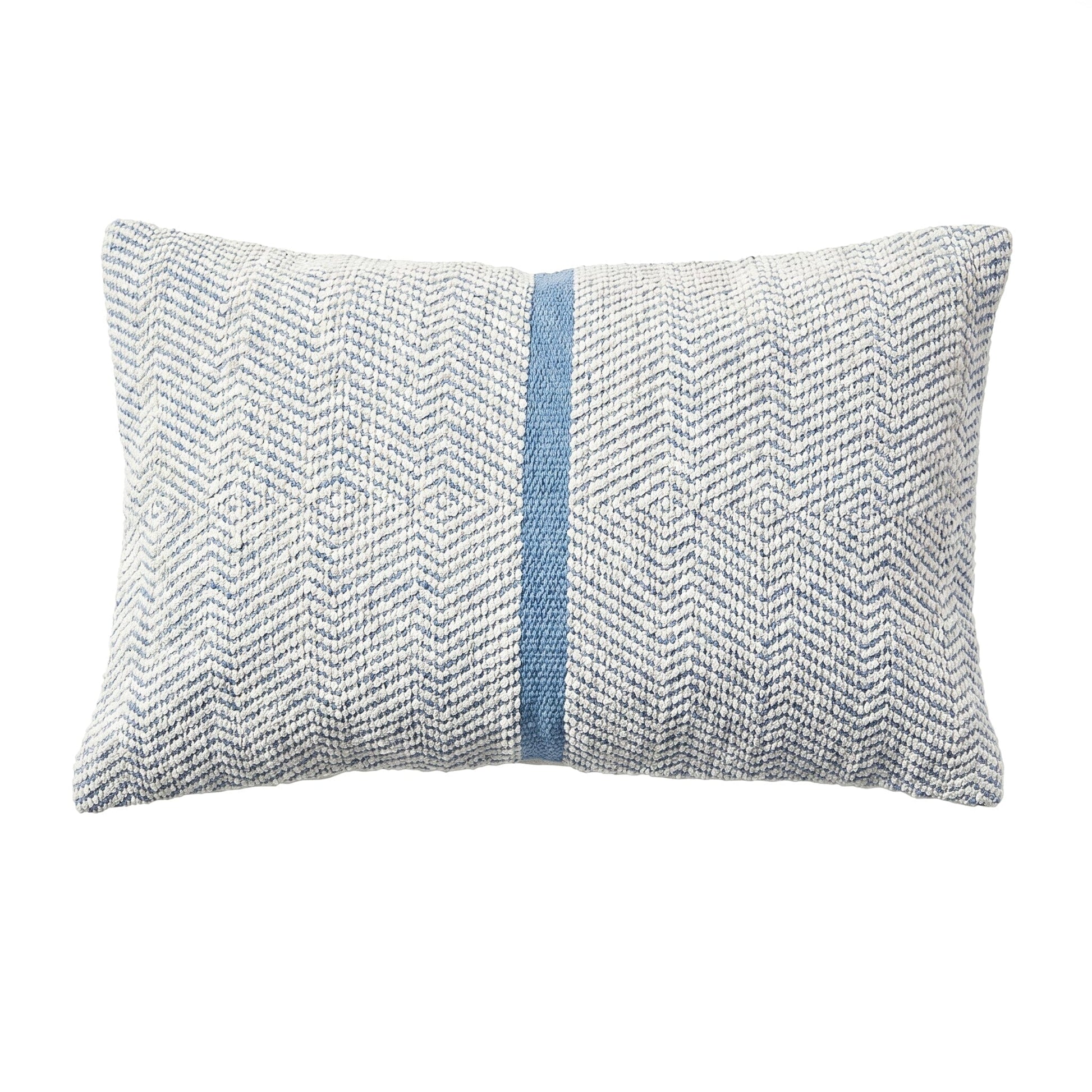 Elston 55x35cm Cotton Zig Zag Cushion Cover - Horizon Blue - Laura James 