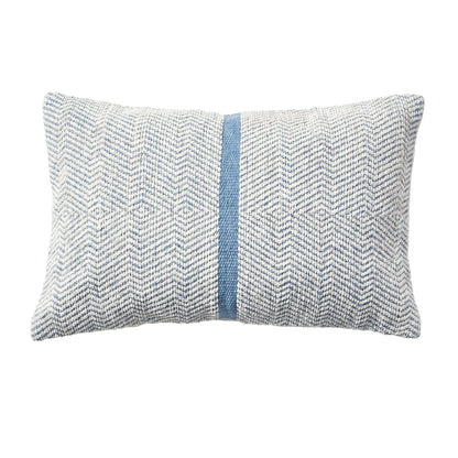 Elston 55x35cm Cotton Zig Zag Cushion Cover - Horizon Blue - Laura James 