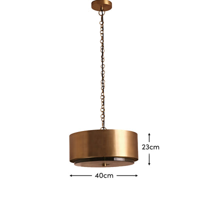 Elterwater 41cm Metal Pendant Light - Heirloom Brass - Laura James 