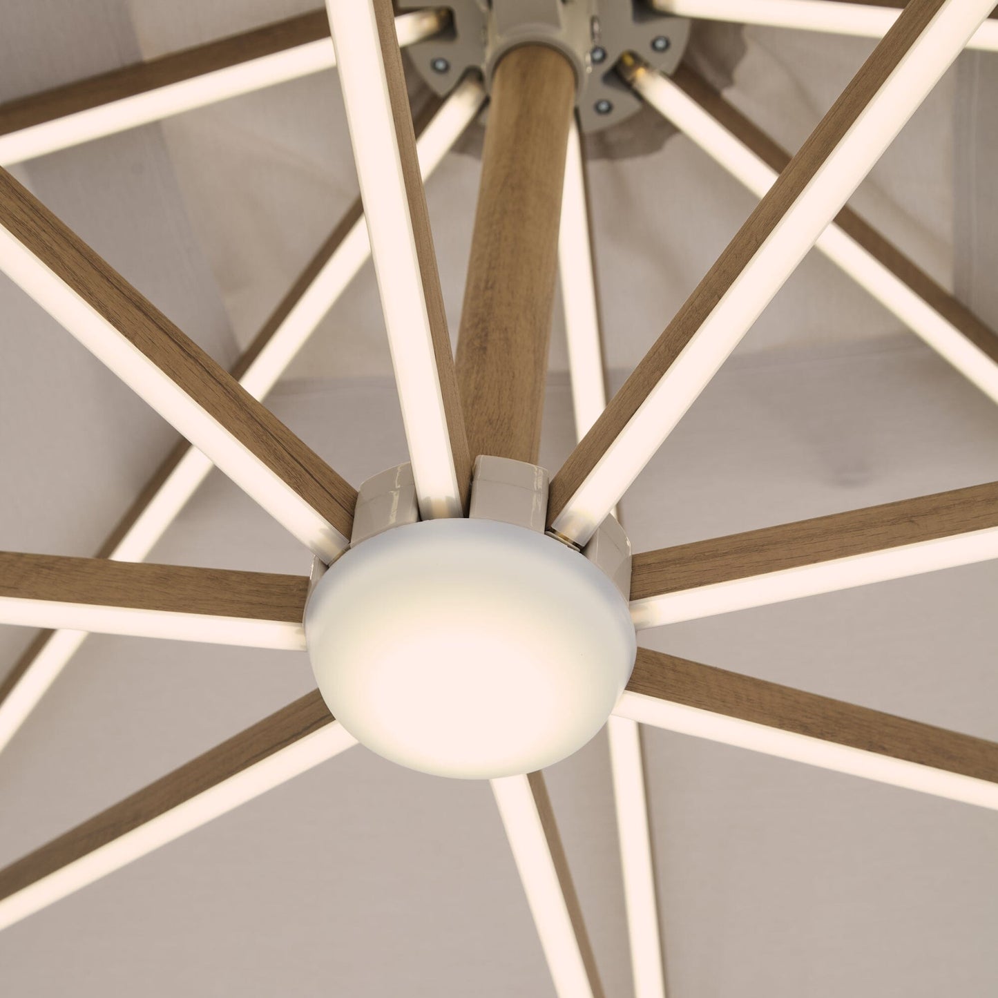 Ivory Cantilever LED Parasol - 3m - Laura James
