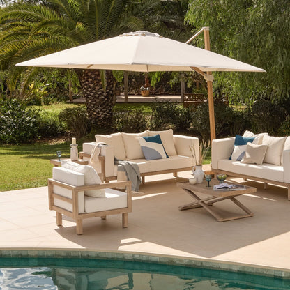 Ivory Cantilever LED Parasol - 3m - Laura James