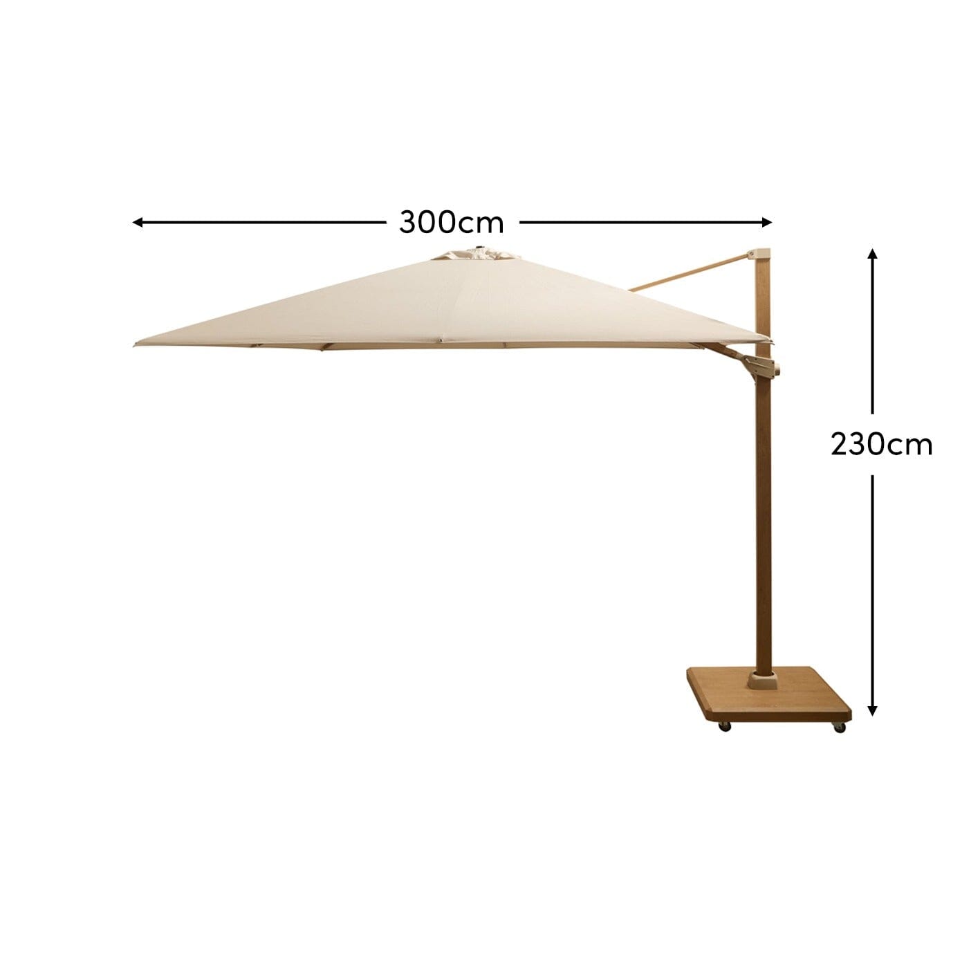 Ivory Cantilever LED Parasol - 3m - Laura James