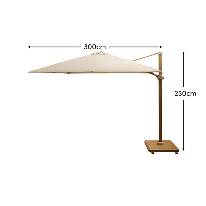 Ivory Cantilever LED Parasol - 3m - Laura James