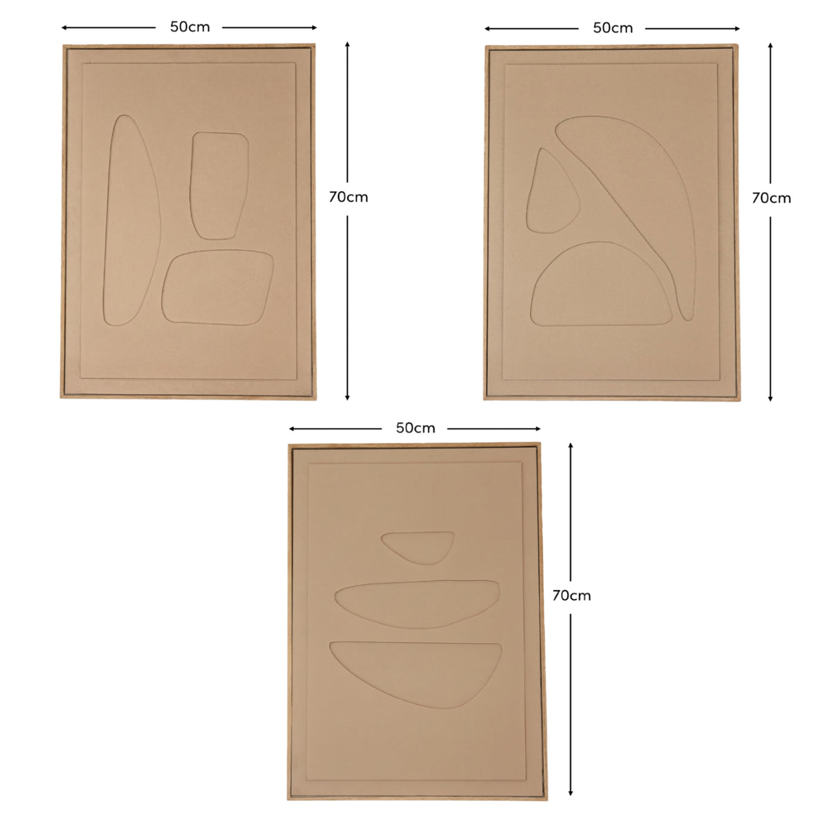 Escala 70x50cm Concrete Effect Abstract Wall Art - Set of 3