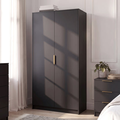 Essie 3 Piece Bedroom Set - 8 Chest of Drawers - Pitch Black