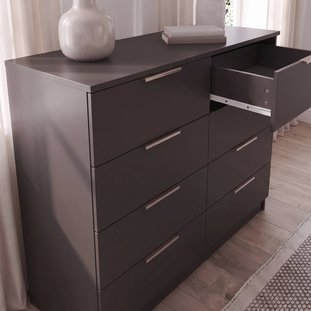 Essie 8 Drawer Chest of Drawers - Black