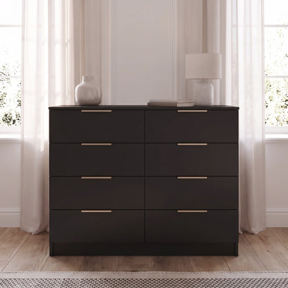 Essie 8 Drawer Chest of Drawers - Black
