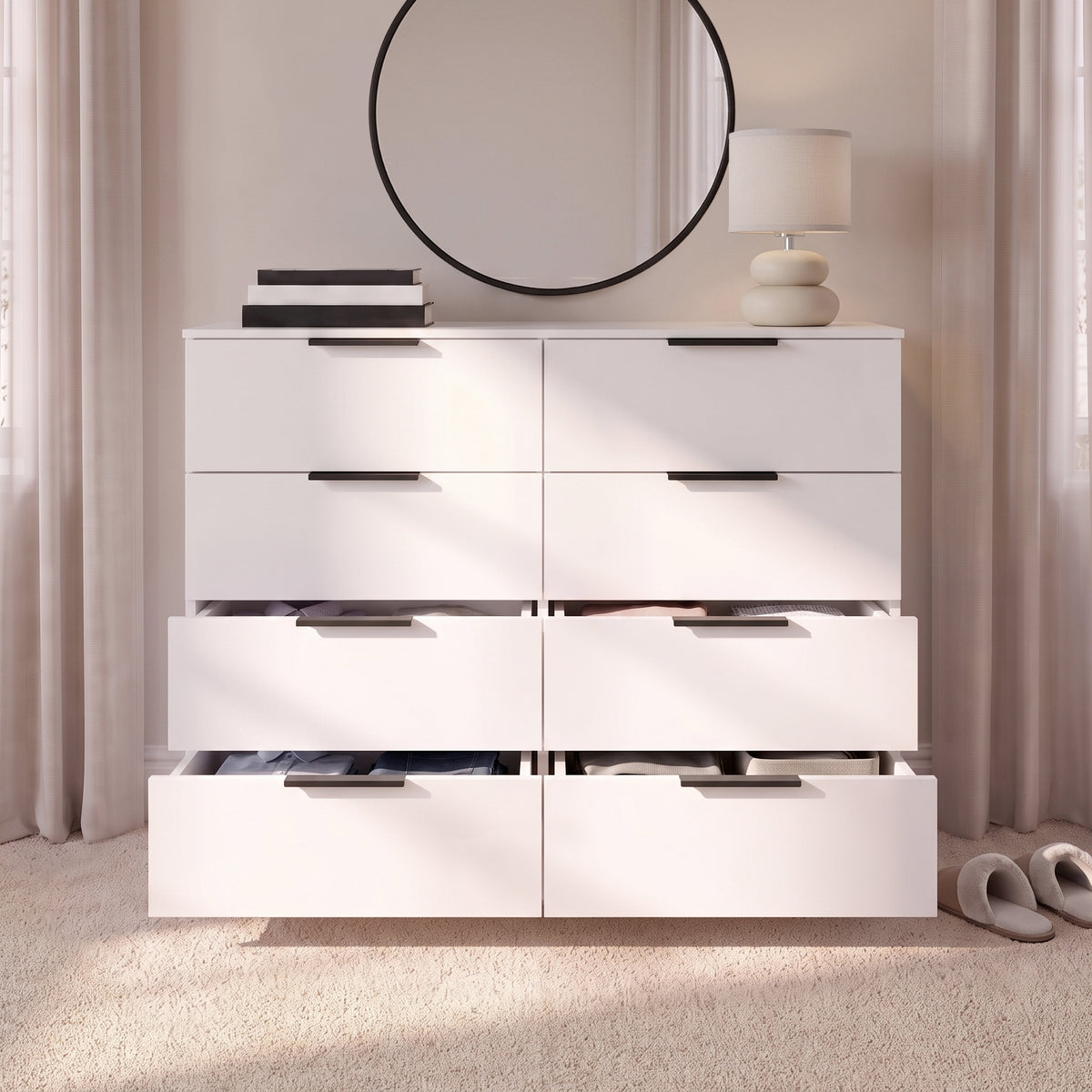 Essie Wardrobe & Drawers Bedroom Set - Pure White