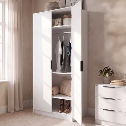 Essie Wardrobe & Drawers Bedroom Set - Pure White