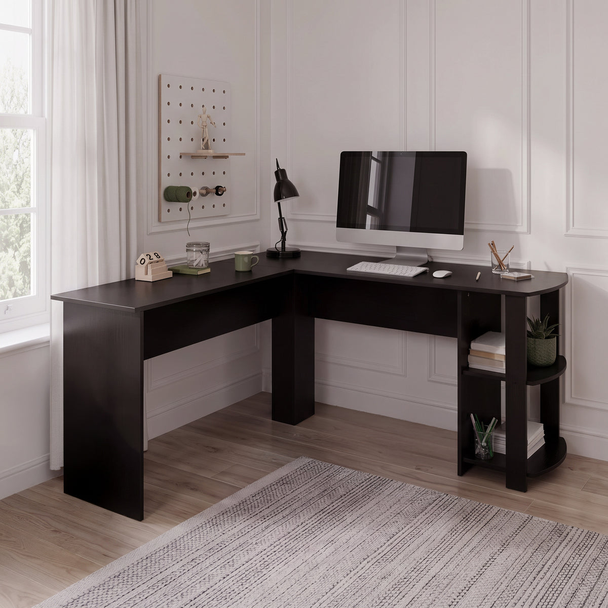Essie L Shaped Desk in Black