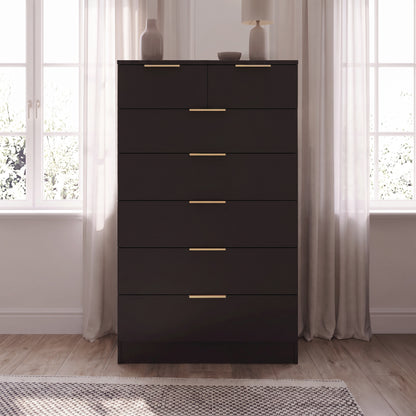 Essie Wardrobe & Drawers Bedroom Set - Pitch Black