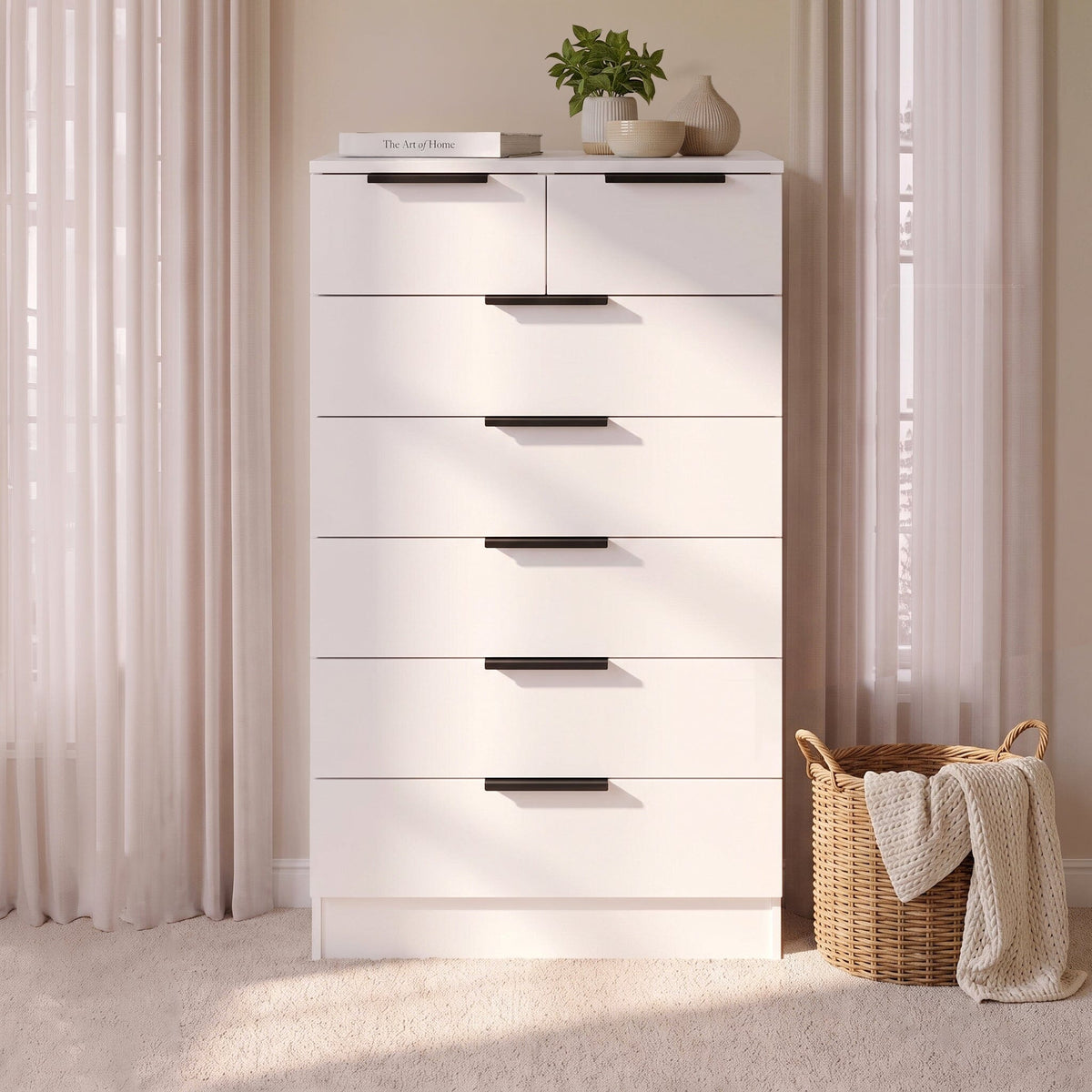 Essie Wardrobe & Drawers Bedroom Set - Pure White