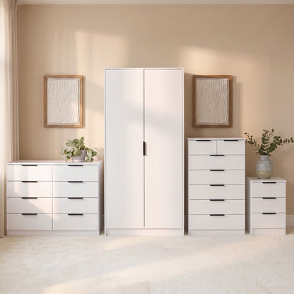 Essie Wardrobe & Drawers Bedroom Set - Pure White