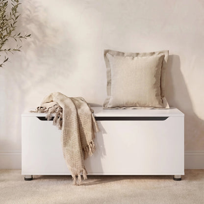 Essie Wooden Storage Chest - Blanket Box - Toy Chest - White