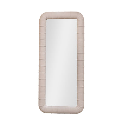 Etta 180x90cm Upholstered Floor Mirror - Ivory