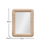 Etta 70x50cm Upholstered Wall Mirror - Ivory - Laura James 