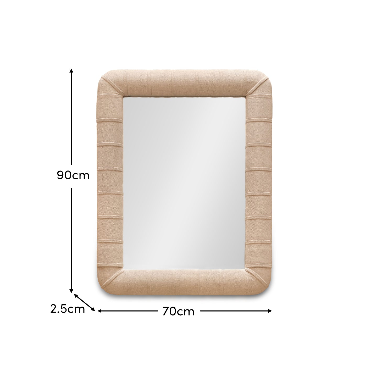 Etta 70x50cm Upholstered Wall Mirror - Ivory - Laura James 
