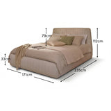 Etta King Ottoman Bed - Ivory Pleated - Laura James
