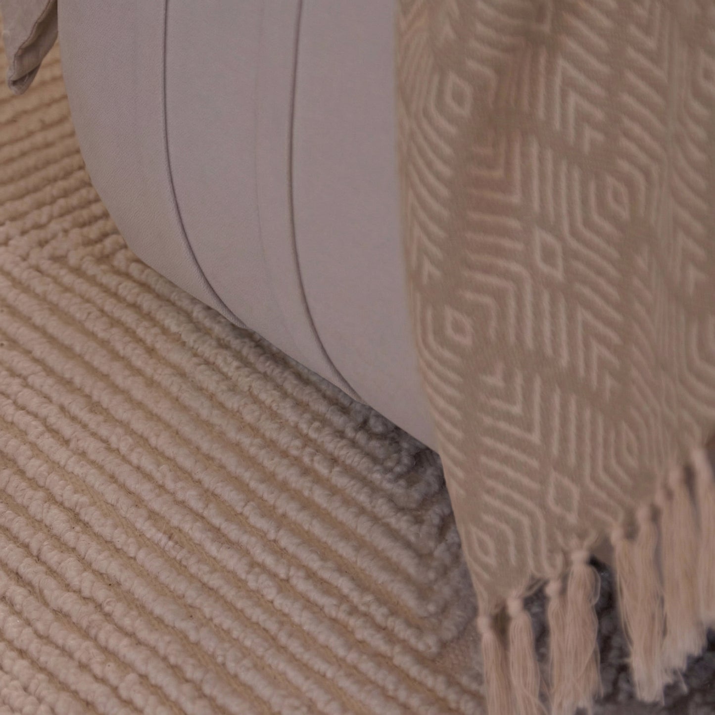Etta King Ottoman Bed - Ivory Pleated - Laura James