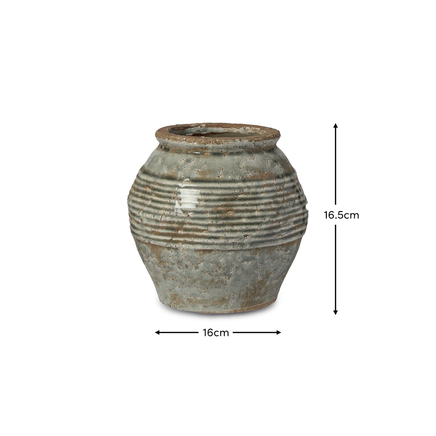 Evora 16cm Ceramic Vase - Sea Blue DIMS - Laura James