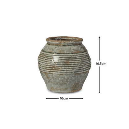 Evora 16cm Ceramic Vase - Sea Blue DIMS - Laura James