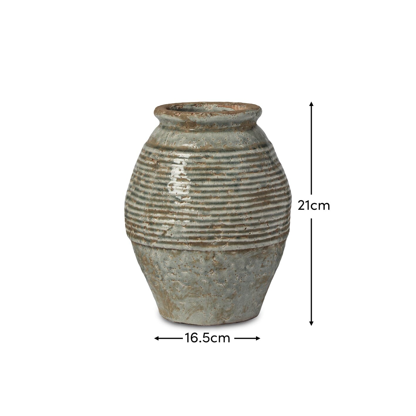 Evora 21cm Ceramic Vase - Sea Blue DIMS - Laura James