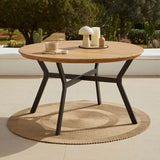 Ezra 4 Seater Round Wooden Garden Set with Ryder Clay Chairs - Laura James