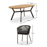 Ezra Oval 6 Seater Dining Table Set  Hali Rope Chairs - Laura James