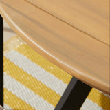 Ezra 6 Seater Oval Wooden Garden Dining Set with 6 Hali Natural Rope Chairs - Laura James 