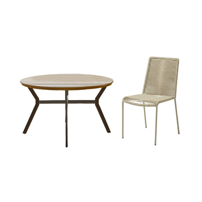 Ezra 4 Seater Round Wooden Garden Set with Ryder Clay Chairs