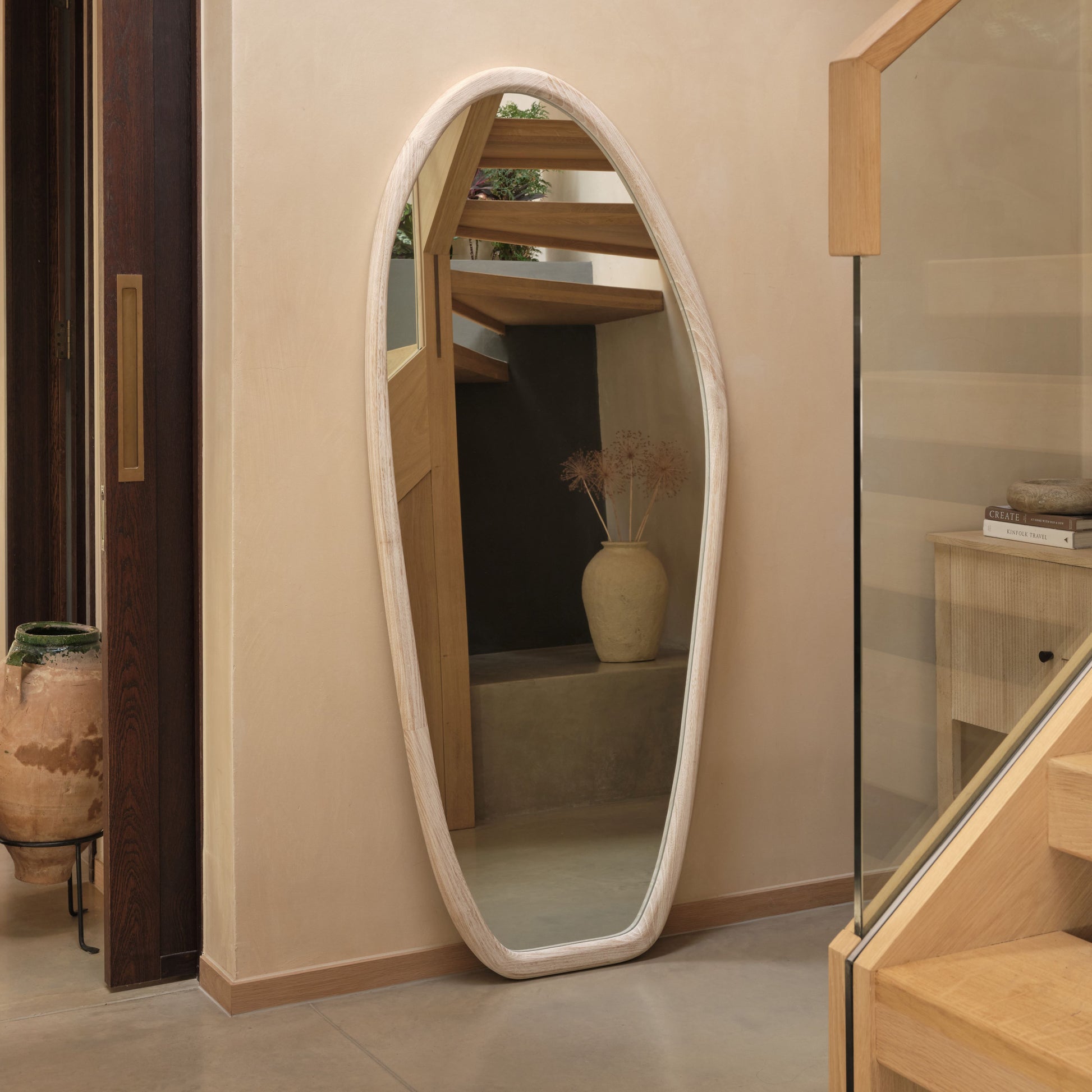 Fawley 180x80cm Freeform Wall Mirror - Whitewash - Laura James 